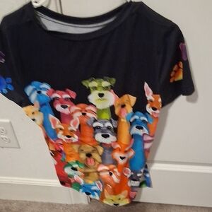 Colorful Dog Print Kids T-Shirt